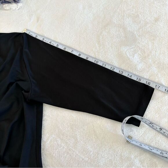 Jaipur black stretch knit deep v-neck top size XL - Picture 6 of 7